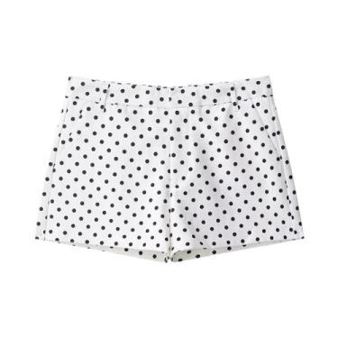 Imagem de Conjunto De Shorts De Cintura Alta Com Estampa De Poá E Jaqueta Bomber