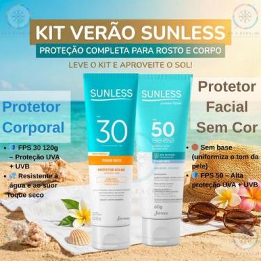 Imagem de Kit Protetor Solar Fps 30 120g + Protetor Solar Facial Sem Cor - Sunle