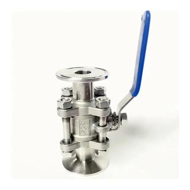 Imagem de DN80 x 3,5 polegadas Tri Clamp Válvula de desligamento de esfera de 3 peças SUS 304 aço inoxidável industrial