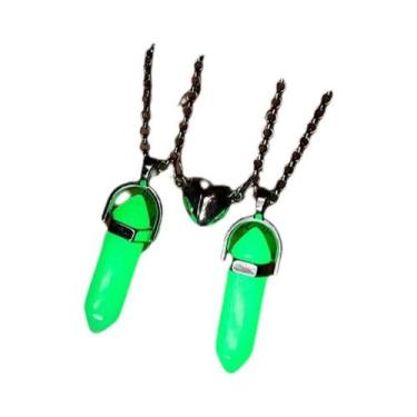 Imagem de Colares Magnéticos Casal Com Projeção De 100 Idiomas 'Eu Te Amo' Em Fo