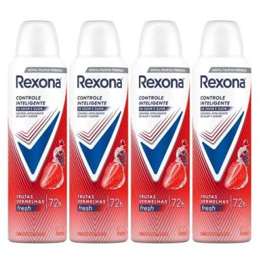 Imagem de Kit Desodorante Aerosol Rexona Frutas Vermelhas 150ml - 4 Unidades