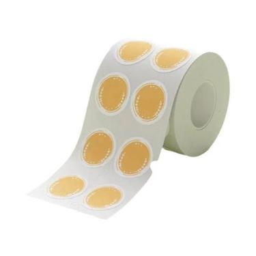 Imagem de Papel Adesivo Térmico Impermeável Para Impressão De Etiquetas Redondas