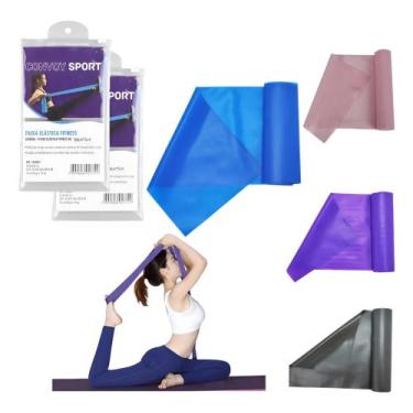 Imagem de Kit 2 Faixa Exercícios Pilates Convoy Tpe Nível Médio/forte