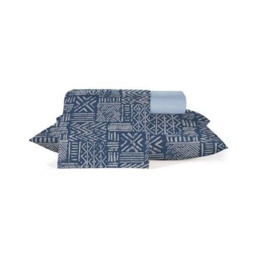 Imagem de Jogo De Cama Classic Casal 4 Peças Teka Azul, UN, Azul