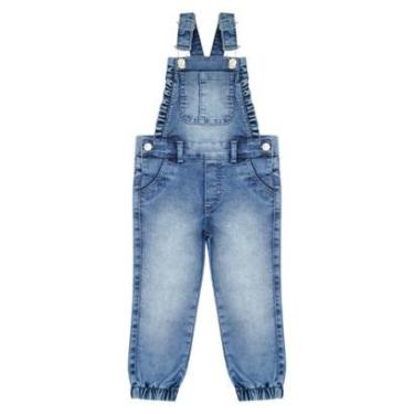 Imagem de Jardineira Infantil Look Jeans Calça Jeans - UNICA - 03-Feminino