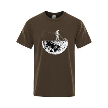 Imagem de Camiseta Masculina Oversize De Algodão Com Estampa Divertida De Astron