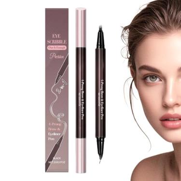 Imagem de Lápis para Sobrancelhas Feminino,3.5g Delineador de Maquiagem com Dupla Ponta | Preciso Delineador para Sobrancelhas - Perfeito para Entrevistas Casamentos Eventos e Viagens