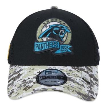 Imagem de BONÉ NEW ERA 940 CAROLINA PANTHERS SALUTE TO SERVICE NFP23BON207 PRETO CAMO-Masculino