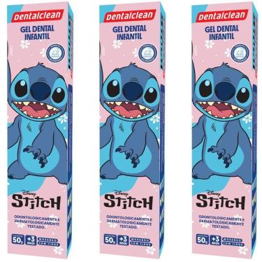 Imagem de 3x Gel Dental Infantil Stitch Sabor Morango 50g -dentalclean