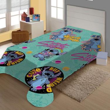 Imagem de Manta de Microfibra Infantil Lilo e Stich - Jolitex, VERDE