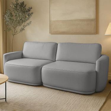 Imagem de Sofá 2 Lugares Orgânico 214cm Modulado Para Sala Brumma Bouclê K01 - D`rossi Cor Cinza