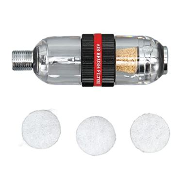 Imagem de Pssopp Separador de óleo de água, Substituição de Filtro de Núcleo de Cobre de 3 Estágios para Pistola de Pulverização de Aerógrafo, para Pintura Automotiva e Projetos de Oficina, (Preto)