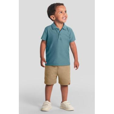 Imagem de Camisa polo infantil menino canelada Brandili, 6, Azul