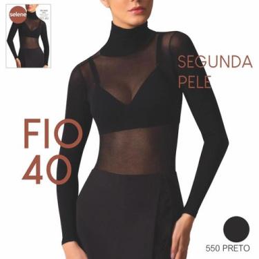 Imagem de Camiseta Segunda Pele Fina Para Usar Por Baixo Fio 40 Selene Gola Alta