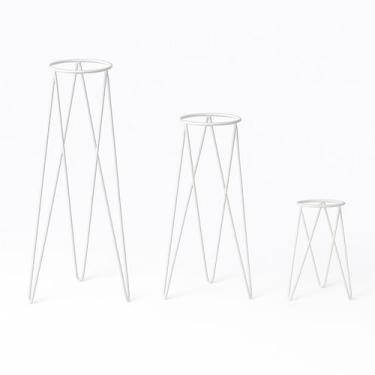 Imagem de Kit 3 Suportes Tripé de Chão para Vasos de Plantas e Flores - 30cm 45c