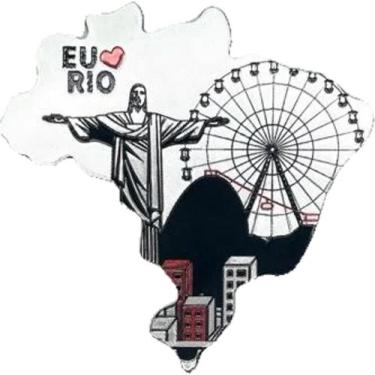 Imagem de Imã de Geladeira Mapa Brasil Lembrança do Rio De Janeiro - Patriota - 