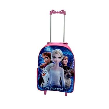 Imagem de Mochila Escolar Frozen Carrinho Menina Rosa - DB