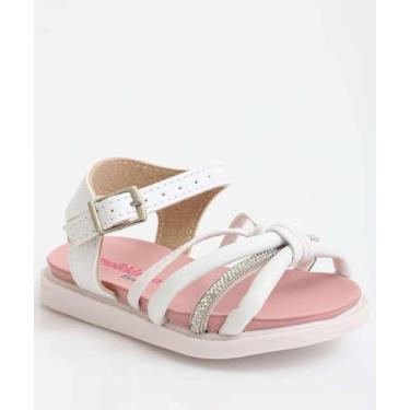 Imagem de Sandália Infantil Strass Molekinha Branco-00084, Branco, 18