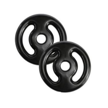 Imagem de Par de Anilha Emborrachada 5kg Vazada - FundiBan, Preto