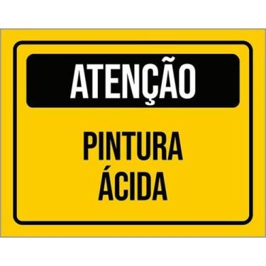 Imagem de Kit 5 Placas De Atenção Pintura Ácida 27X35 - Sinalizo