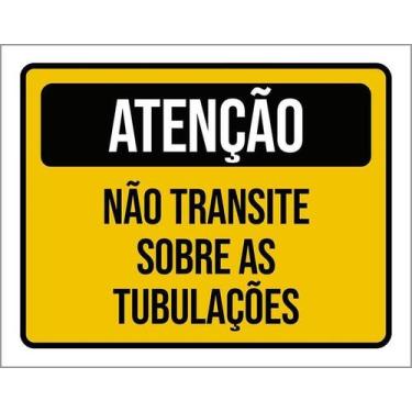 Imagem de Kit 3 Placa Acm Não Transite Sobre Tubulações 18X23 Branco - Sinalizo