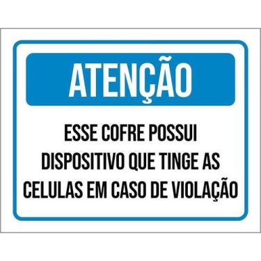 Imagem de Kit 5 Placa Acm Atenção Esse Cofrre Possui Dispositivo 18X23 - Sinaliz