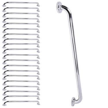 Imagem de Barra de Apoio Alça 80cm Kit 20 Uni Corrimao Acessibilidade Cadeirante Idoso Deficiente Banheiro Segurança Corredor