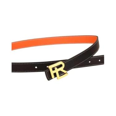 Imagem de Cinto Feminino Dupla Face Com Fivela Dourada Para Vestidos Jeans - NON