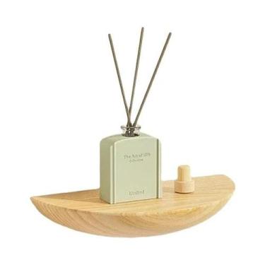 Imagem de Prateleiras De Parede Semicirculares De Madeira Sólida Decorativas Par