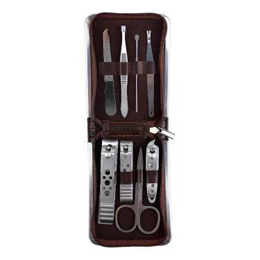 Imagem de Kit 8 Peças Higiene Pessoal Manicure Estojo Cortador Tesoura - Unhas Perfeitas Em Qualquer Lugar
