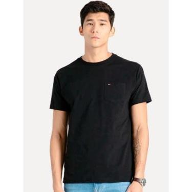 Imagem de Camiseta Tommy Jeans Masculina Regular Pocket Preto-Masculino