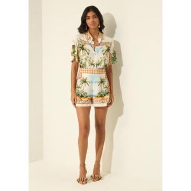 Imagem de Shorts Estampado Com Cintura Alta Em Viscose-Feminino