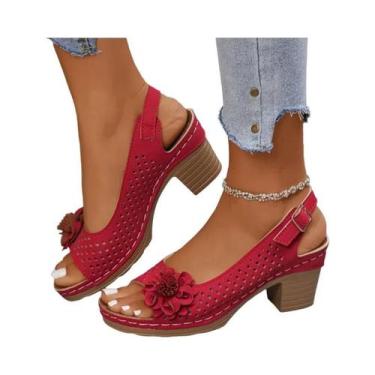 Imagem de Sandálias Femininas De Verão Retro Com Salto Alto, Respiráveis, Antide