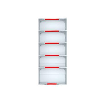 Imagem de Kit 6 Bandejas Canto 202 FIT Farmacia 30/25 Branco Pe Vermel