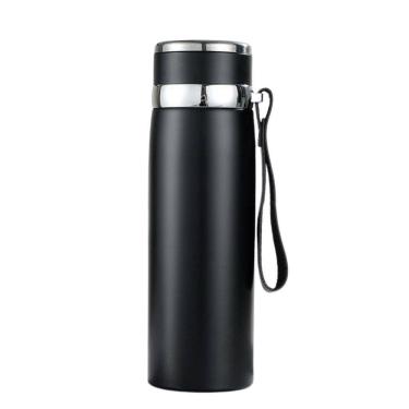 Imagem de Garrafinha Térmica Aço Inox 1l água Gelada Quente C- Vedação Academia Trilha - Preto