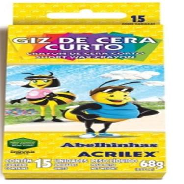 Imagem de Giz de cera curto/15cores sem cor    acrilex   92150000