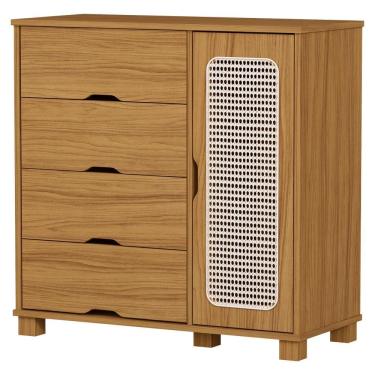Imagem de Comoda 4 Gavetas 1 Porta MDF 81 cm Clara Decmade