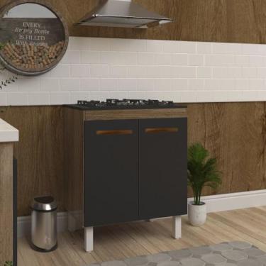 Imagem de Balcão de Cozinha Fabi Para Fogão Cooktop 5 Bocas Móvel Armário Funcio