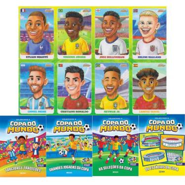 Imagem de Kit 4 Livros para Colorir Copa do Mundo Infantil + Figurinhas Craques 