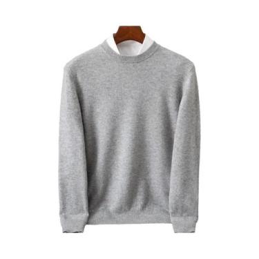 Imagem de Suéter Masculino Oversized De Cashmere, Pullover Com Gola O, Ajuste So