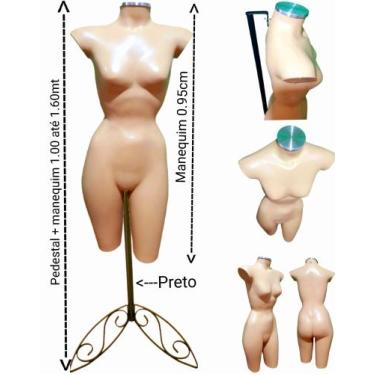 Imagem de Manequim feminino (Meio corpo cinturinha N.36) bege com tampa prata + 
