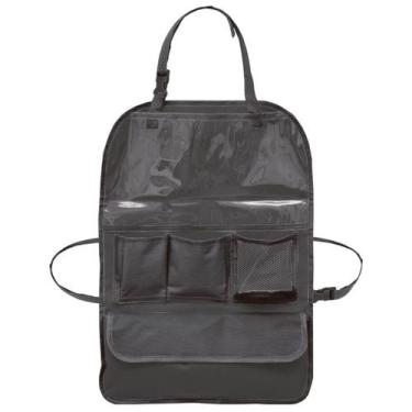 Imagem de Organizador Banco Traseiro Carro 4 Bolsos e Suporte Para Tablet Preto 