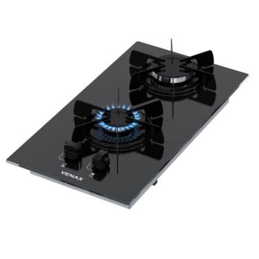 Imagem de Cooktop a Gas 2 Bocas Venax Líbero Preto, Bivolt
