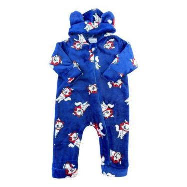 Imagem de Macacão Pelúcia Fleece Bebe Infantil Zíper Quentinho P/ Frio - AG Indu