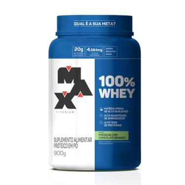 Imagem de 100% Whey Protein Concentrado 900g - Max Titanium, Pistache com Chocol