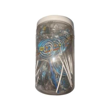 Imagem de Pirulito Psicodélico Chaves Azul e Branco 30g C/30 Un - Miguelito