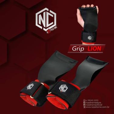 Imagem de Hand Grip Lion Preto com Vermelho Nc Extreme Luva Palmar, Preto, Verme