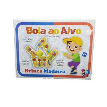 Imagem de Super Bola ao Alvo Cara de Pau Brinquedo Educativo em MDF - Bate Bumbo