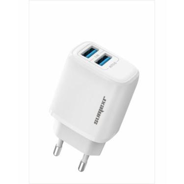 Imagem de Carregador 2em1 5v-3.a turbo type-c usb x2 sx-fc59-c - Sumexr