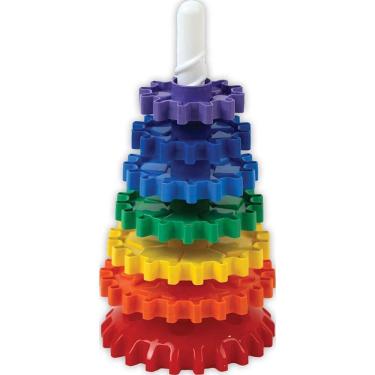 Imagem de Brinquedo Educativo Gira Torre com 6 Peças Coloridas de Encaixe Giratória em Plástico GGB Plast
